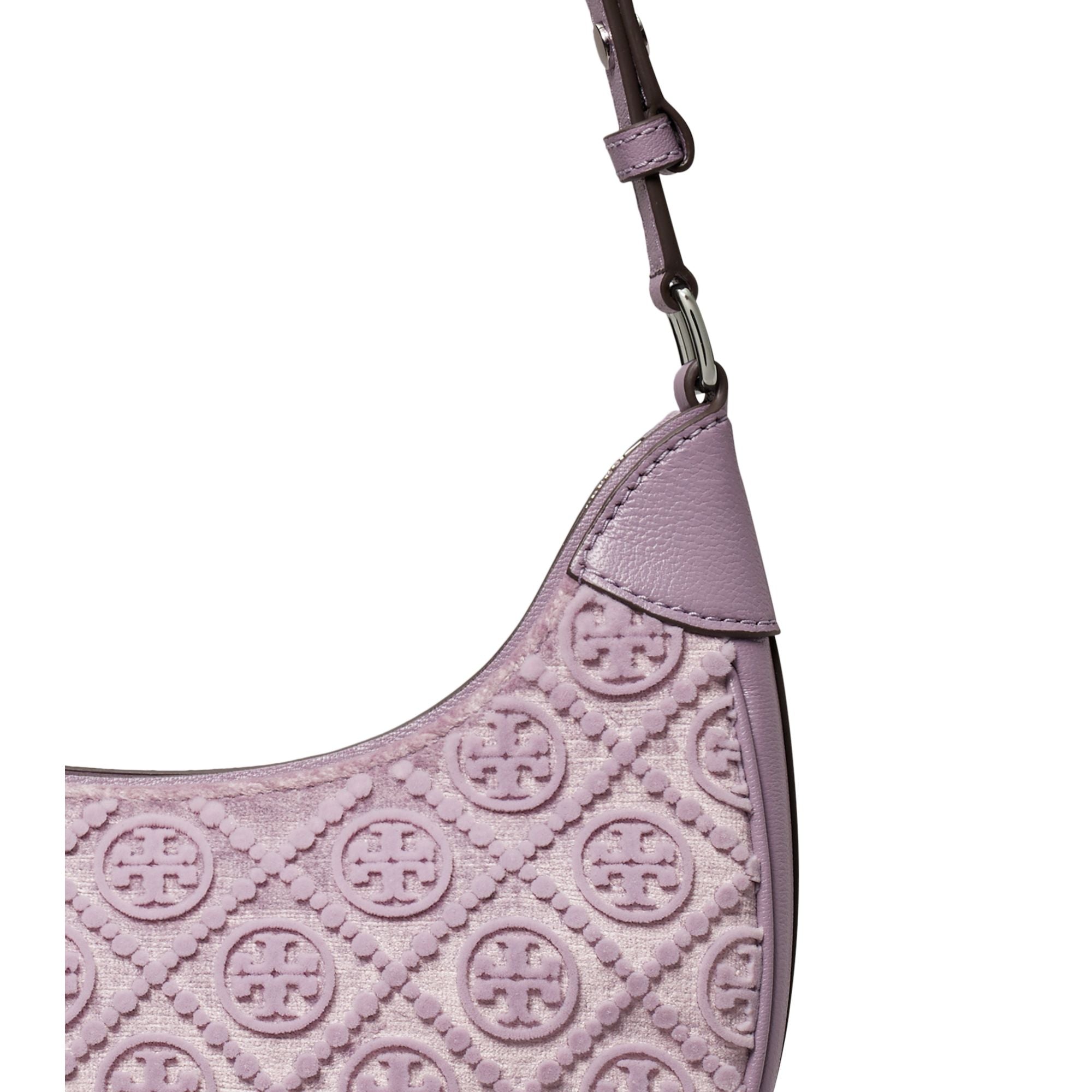 Women T Monogram Fil Coupe Crescent Bag - Lilac