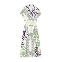 Women Printed Silk Twill Shirtdress - Ivory Zebra