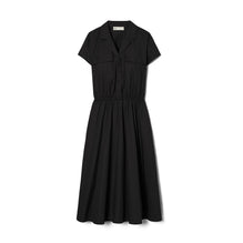 Women Cotton Poplin Midi Shirtdress - Black