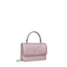 Women Kira Metallic Moto Quilt Mini Top Handle Chain Wallet - Sparkle Pink