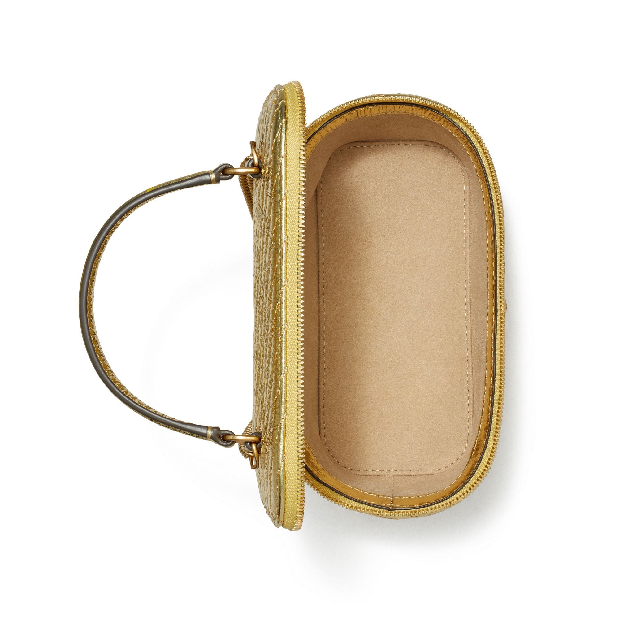 Women Kira Metallic Moto Quilt Vanity Case - Gold
