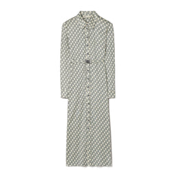 Women Printed Viscose Shirtdress - Blue Mini Zebra