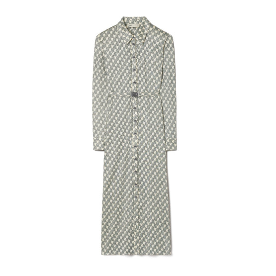 Women Printed Viscose Shirtdress - Blue Mini Zebra