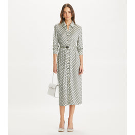 Women Printed Viscose Shirtdress - Blue Mini Zebra