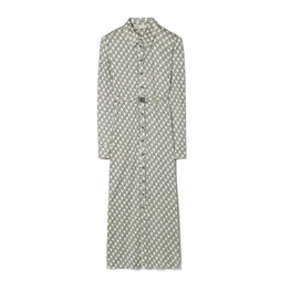 Women Printed Viscose Shirtdress - Blue Mini Zebra