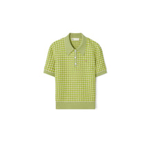 Women Jacquard Polo - Dark Mint