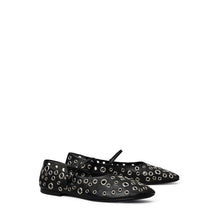 Women Eyelet Mary Jane Ballet - Perfect Black / Silver