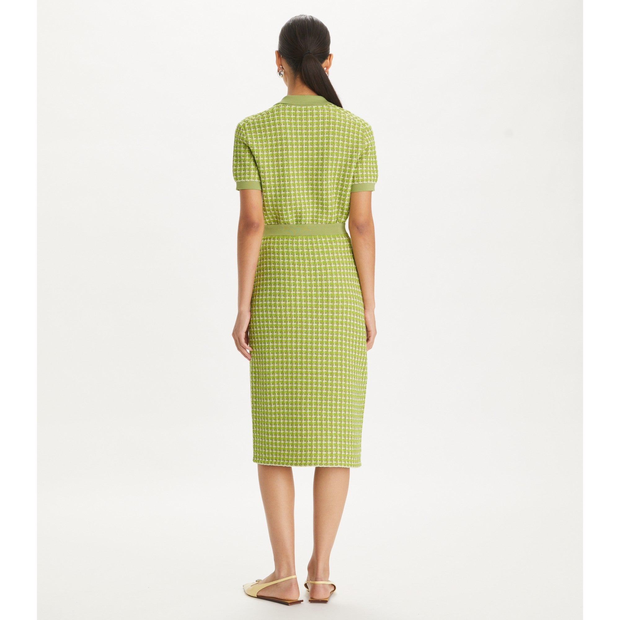 Women Jacquard Sweater Skirt - Dark Mint