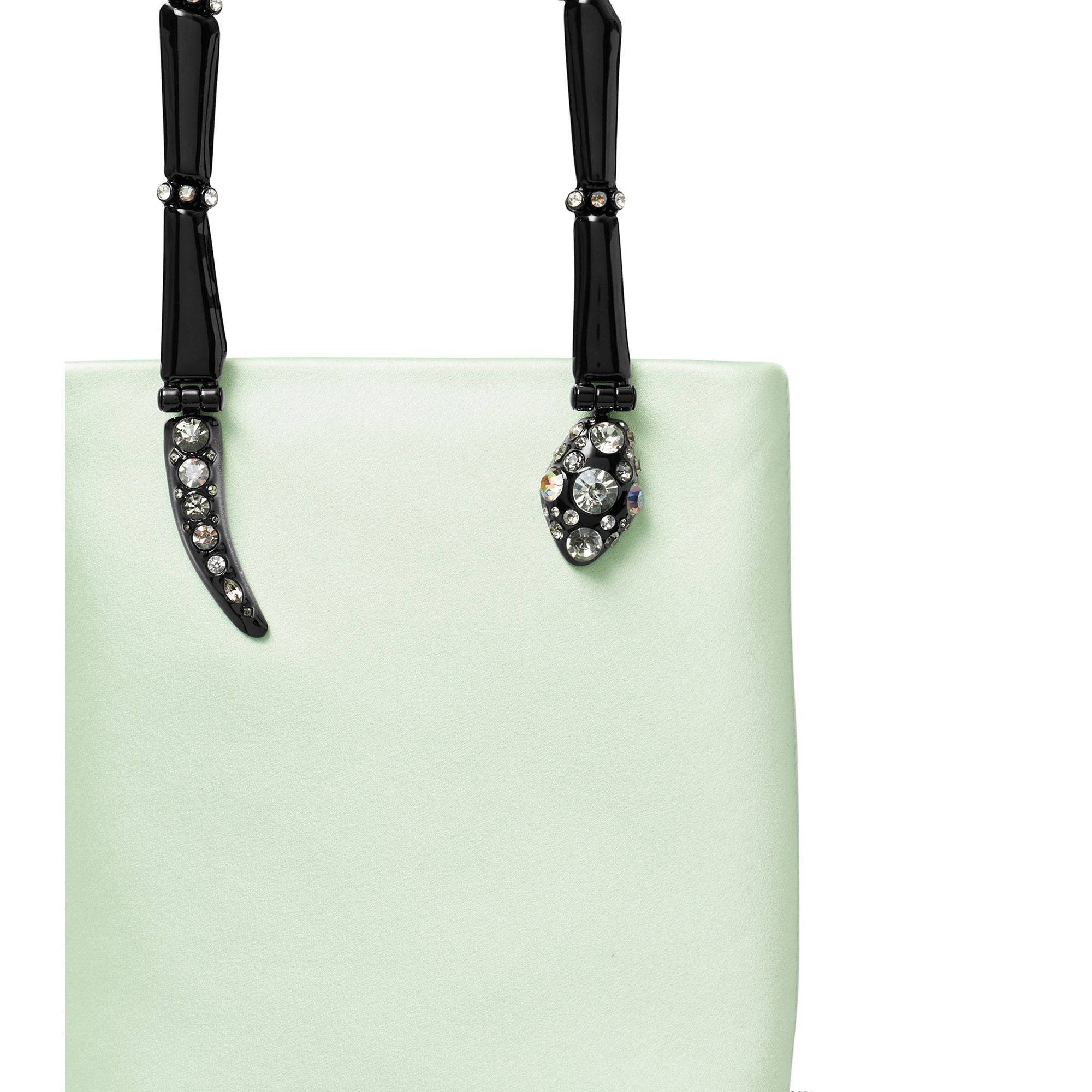 Women Key Item Satin Snake Handle Mini Tote - Mint