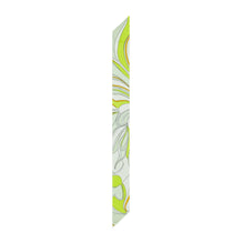 Women Twisty Flower Silk Ribbon Tie - Chartreuse