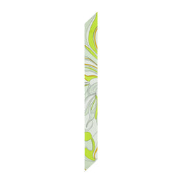 Women Twisty Flower Silk Ribbon Tie - Chartreuse