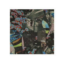 Women Photo Collage Oversized Silk Square - Black Photo Collage