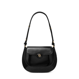 Women Robinson Spazzolato Small Flap Bag - Black