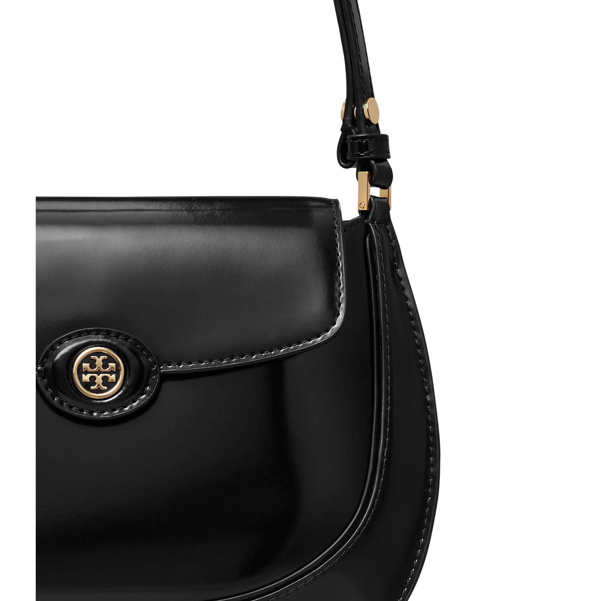 Women Robinson Spazzolato Small Flap Bag - Black