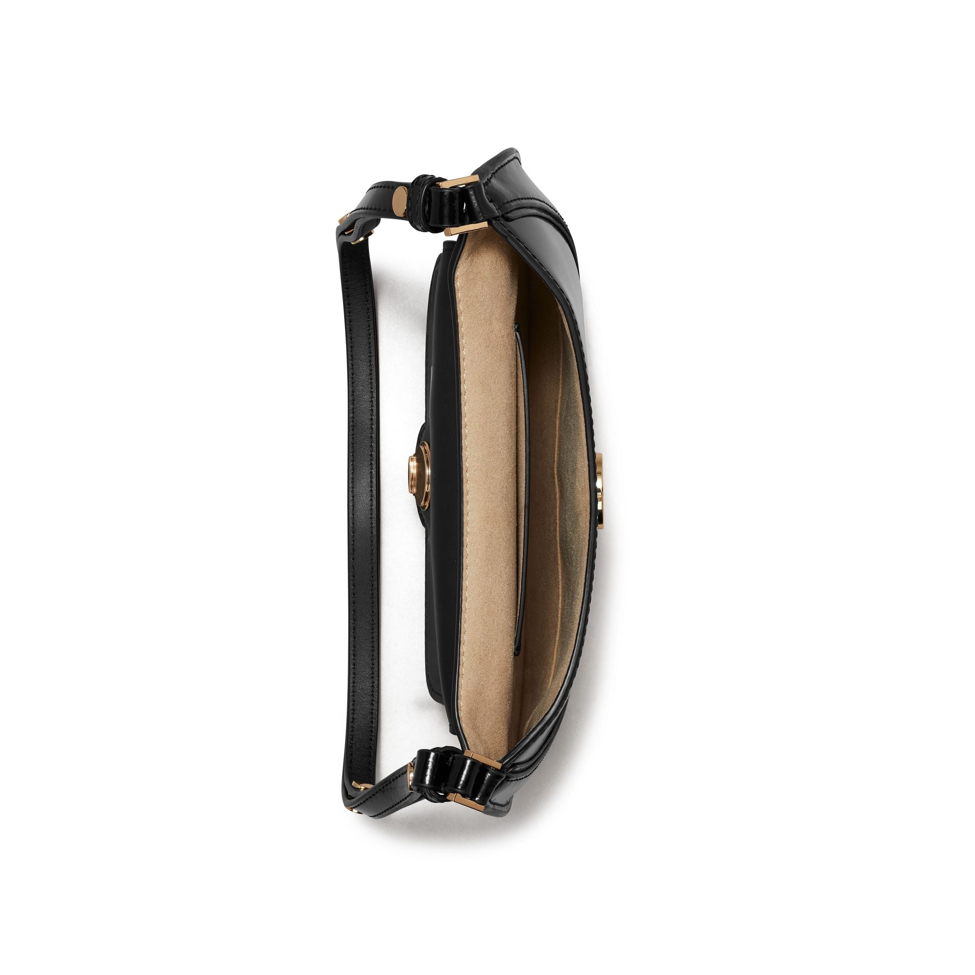 Women Robinson Spazzolato Small Flap Bag - Black