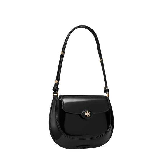 Women Robinson Spazzolato Small Flap Bag - Black