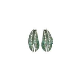 Women Wave Earring - Tory Silver / Sky / Crystal