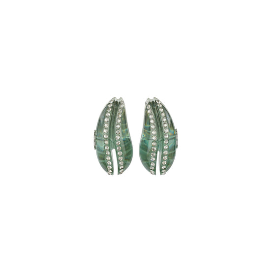 Women Wave Earring - Tory Silver / Sky / Crystal