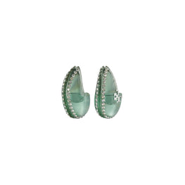 Women Wave Earring - Tory Silver / Sky / Crystal