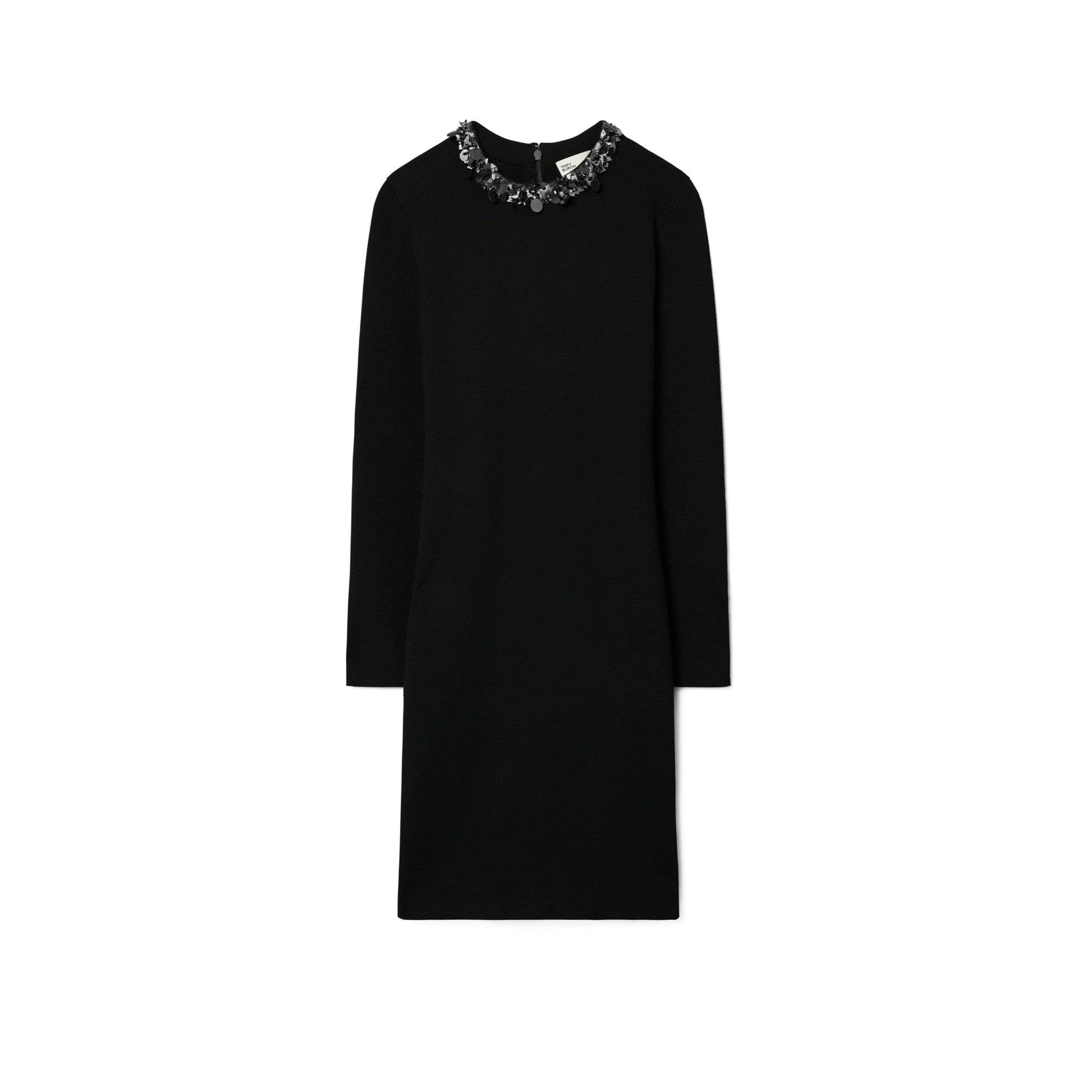 Women Embellished Sweater Dress - Black