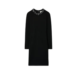 Women Embellished Sweater Dress - Black