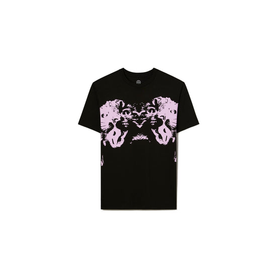 Women Short Sleeve Tee - Black International Ny Ss Pink Cat