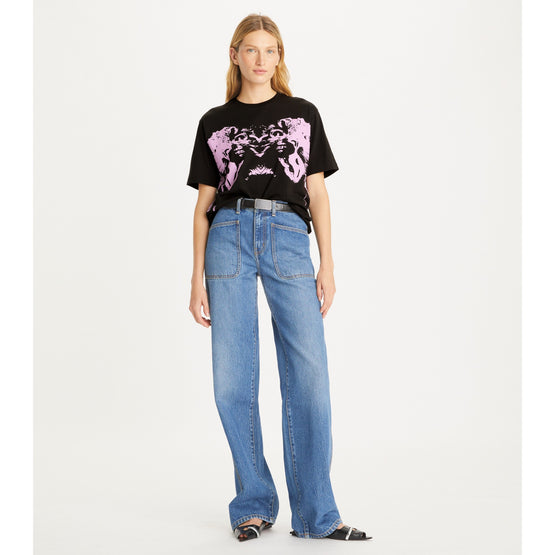 Women Short Sleeve Tee - Black International Ny Ss Pink Cat