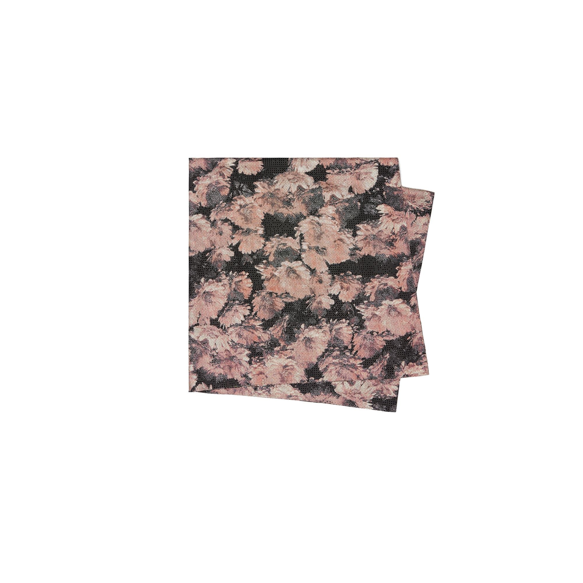 Women Pixel Flower Silk Square Scarf - Pixel Flower Silk Square Blush