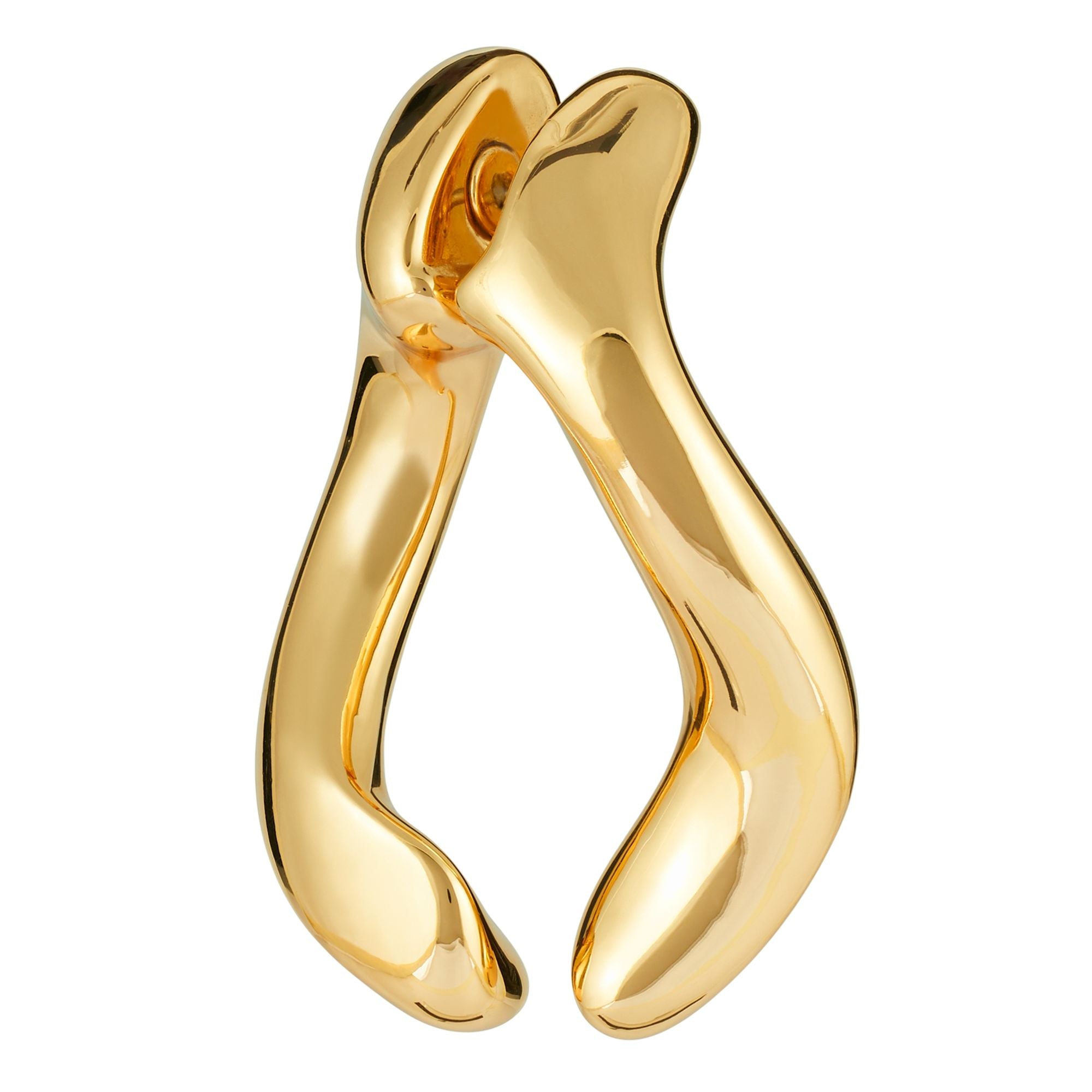 Women Wishbone Front-Back Earring - Tory Gold