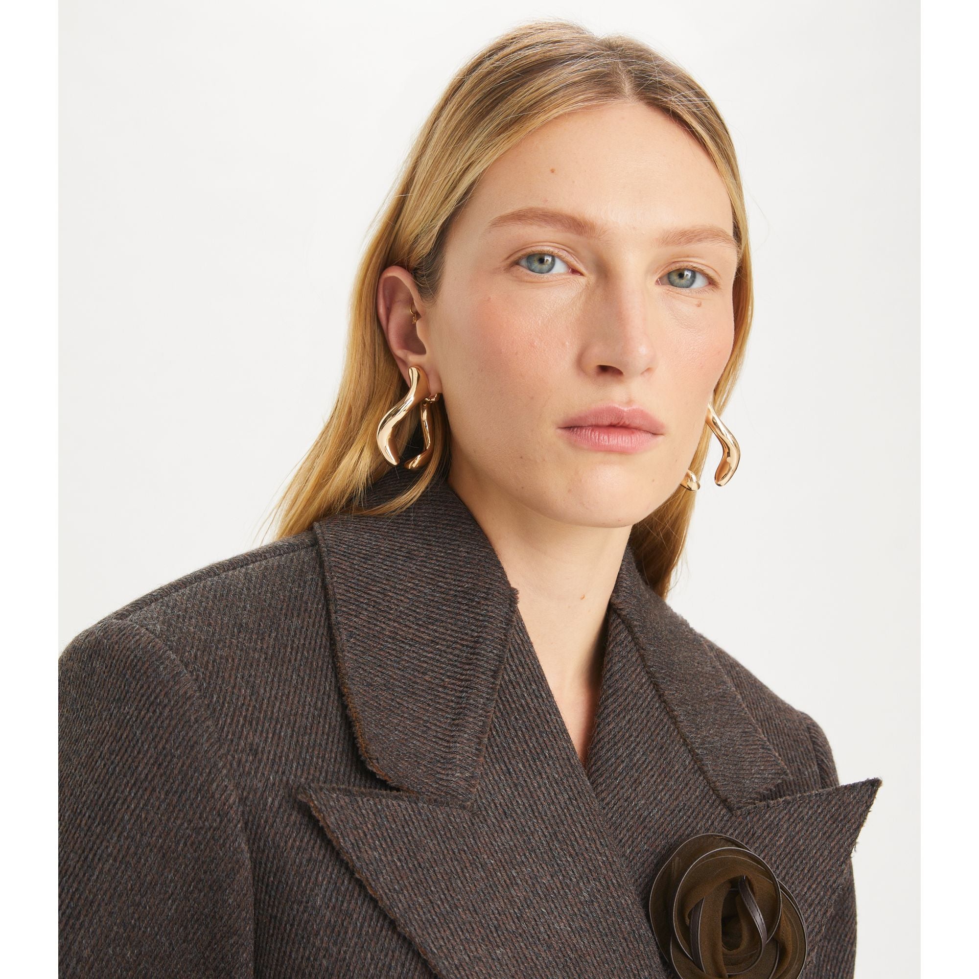 Women Wishbone Front-Back Earring - Tory Gold