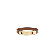 Women Pierced Slider Bracelet - Tory Gold / Cuoio