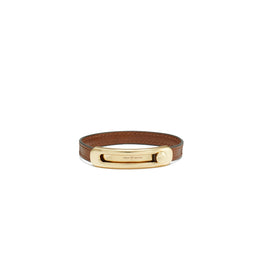 Women Pierced Slider Bracelet - Tory Gold / Cuoio
