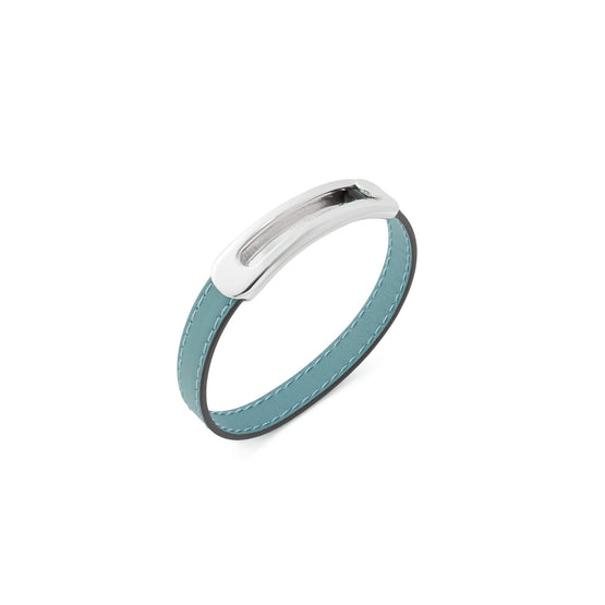 Women Pierced Slider Bracelet - Light Silver / Tumeric Blue