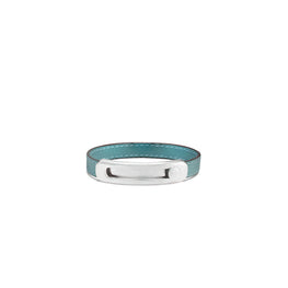 Women Pierced Slider Bracelet - Light Silver / Tumeric Blue