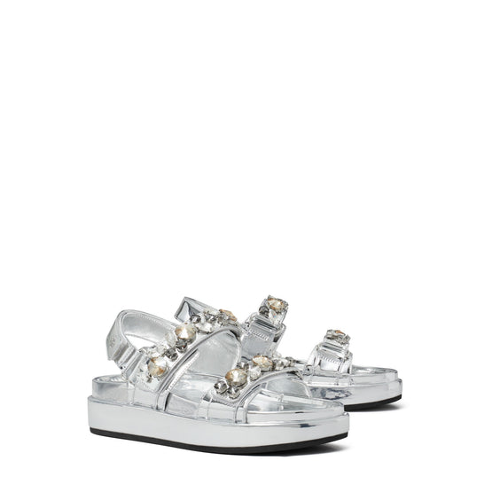 Women Kira Embellished Sport Sandal - Argento