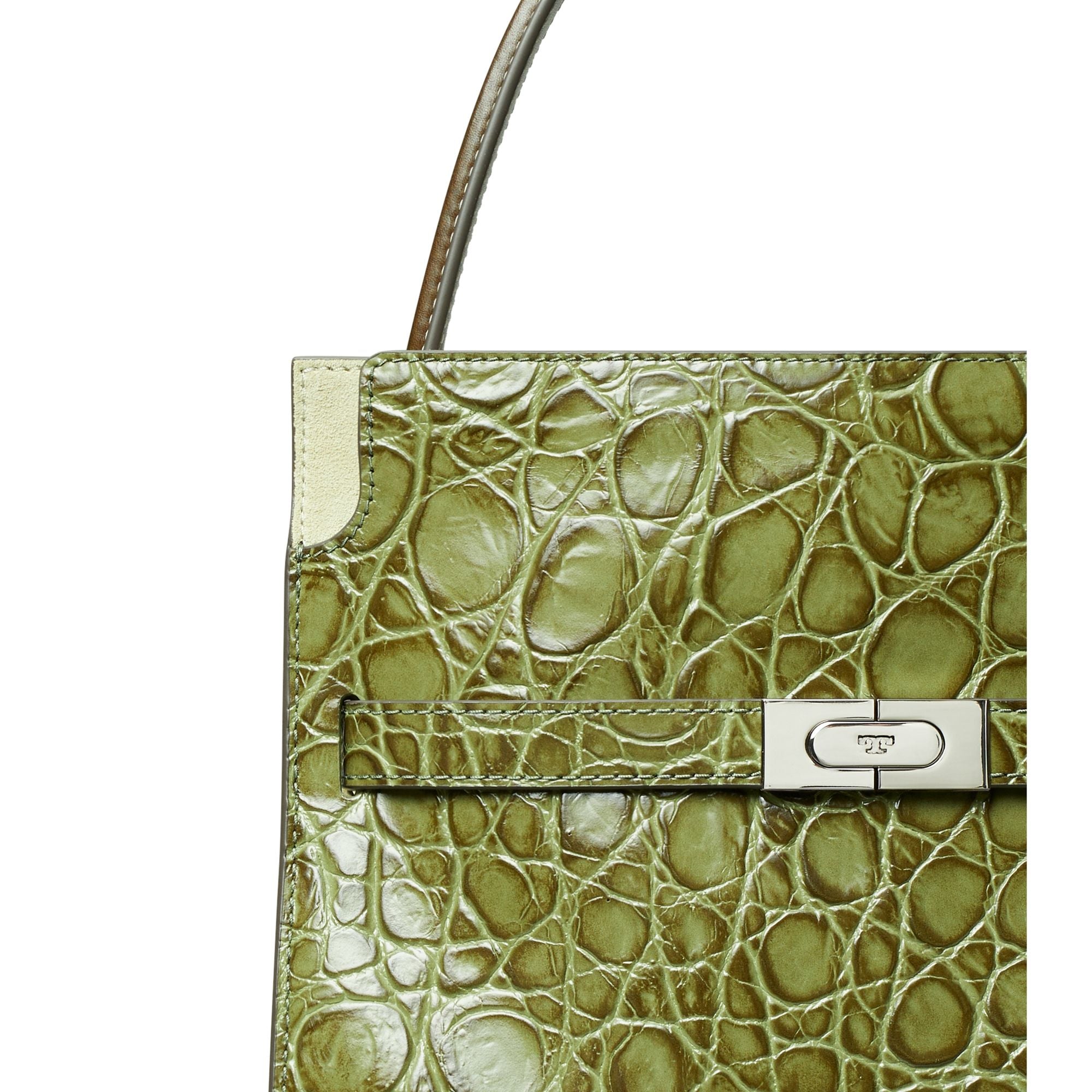 Women Lee Radziwill Croc Small Double Bag - Soft Ivy