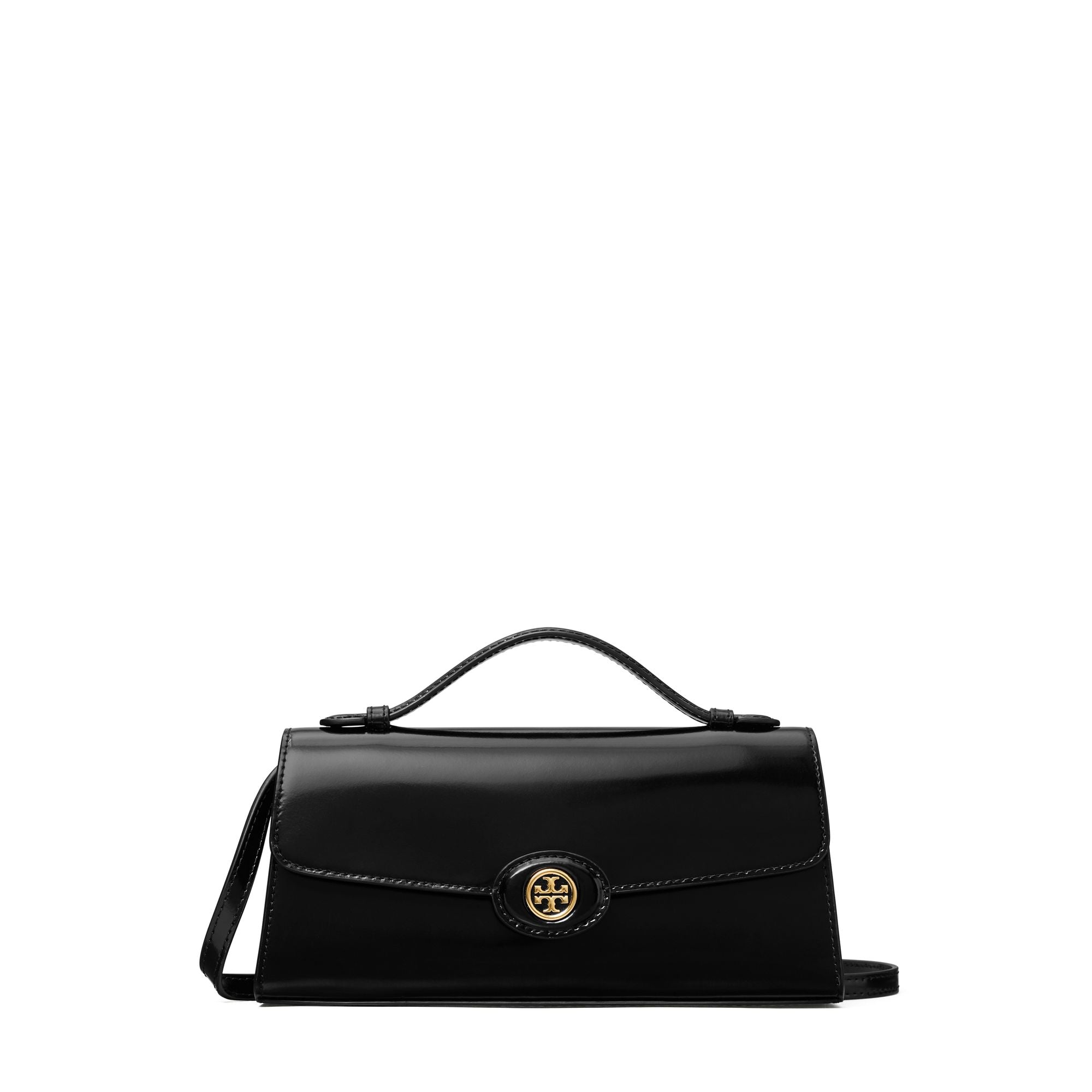 Women Robinson Spazzolato Top Handle Chain Wallet - Black