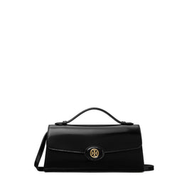 Women Robinson Spazzolato Top Handle Chain Wallet - Black