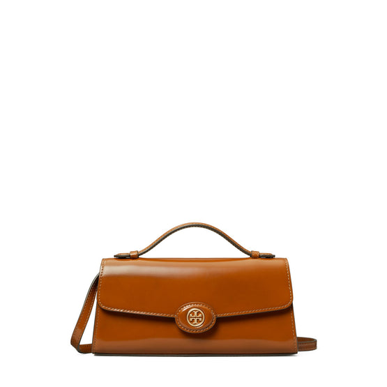 Women Robinson Spazzolato Top Handle Chain Wallet - Dark Sienna