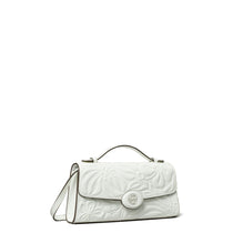 Women Robinson Floral Embossed Top Handle Chain Wallet - Blanc