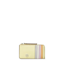 Women Robinson Pebbled Zip Card Case - Lemon