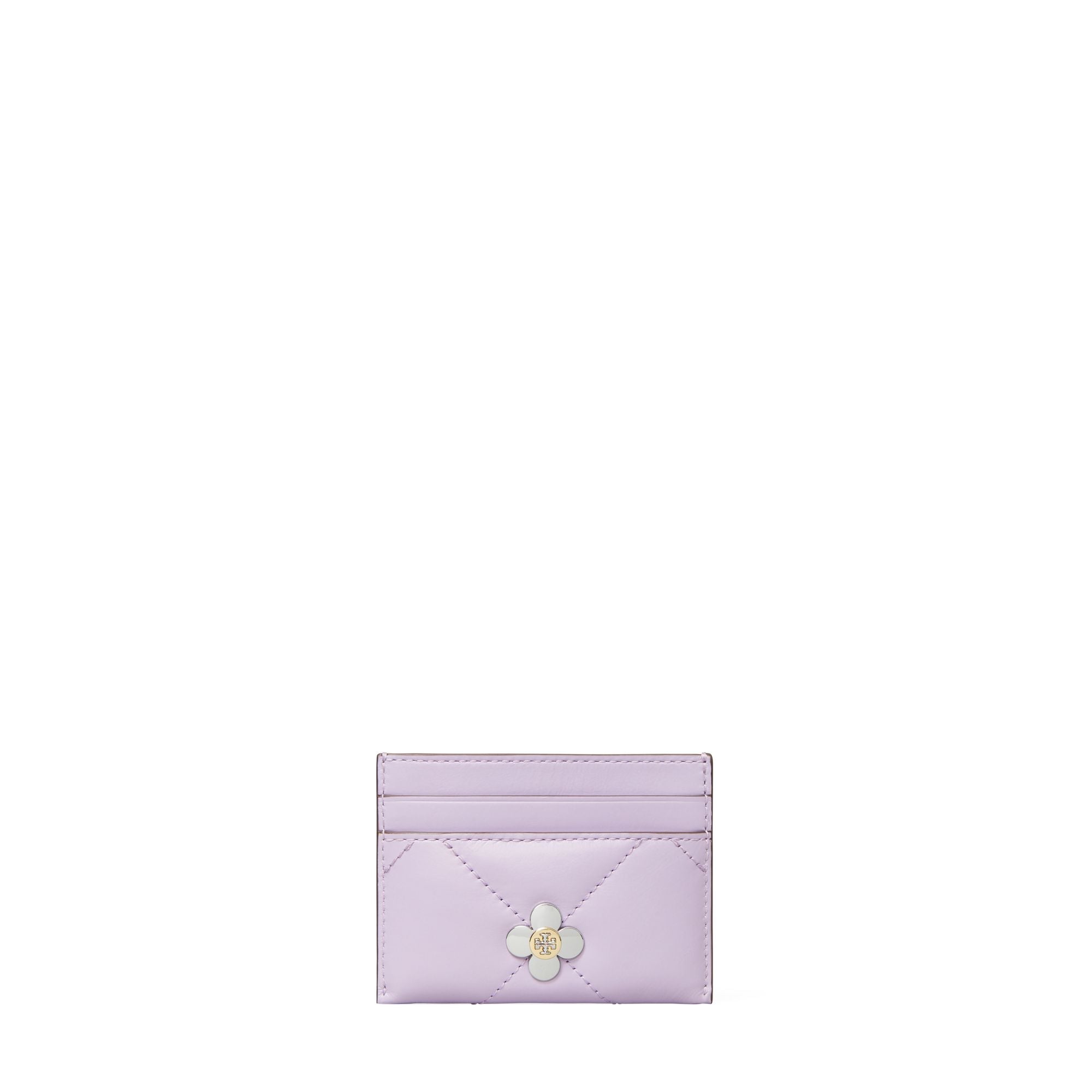 Women Kira Diamond Quilt Clover Card Case - Purple Heather