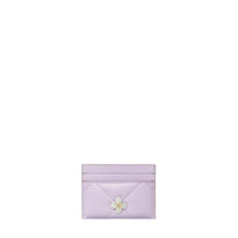 Women Kira Diamond Quilt Clover Card Case - Purple Heather