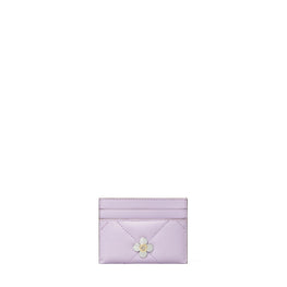 Women Kira Diamond Quilt Clover Card Case - Purple Heather