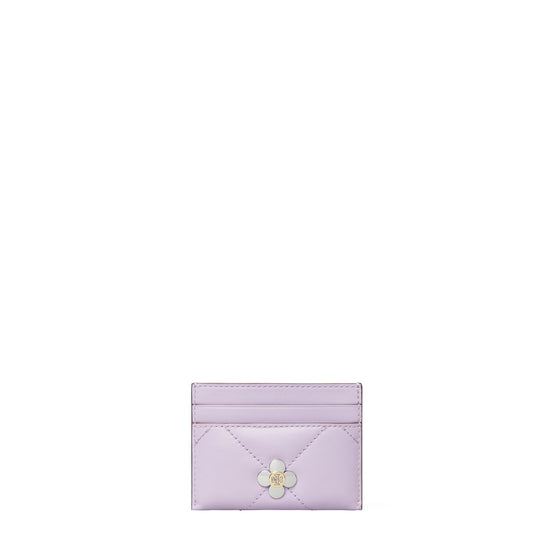 Women Kira Diamond Quilt Clover Card Case - Purple Heather
