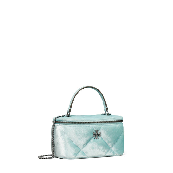 Women Kira Pave Logo Velvet Diamond Quilt Vanity Case - Mist