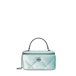 Women Kira Pave Logo Velvet Diamond Quilt Vanity Case - Mist