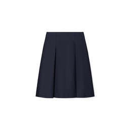 Women Pleated Twill Skirt - Medium Navy