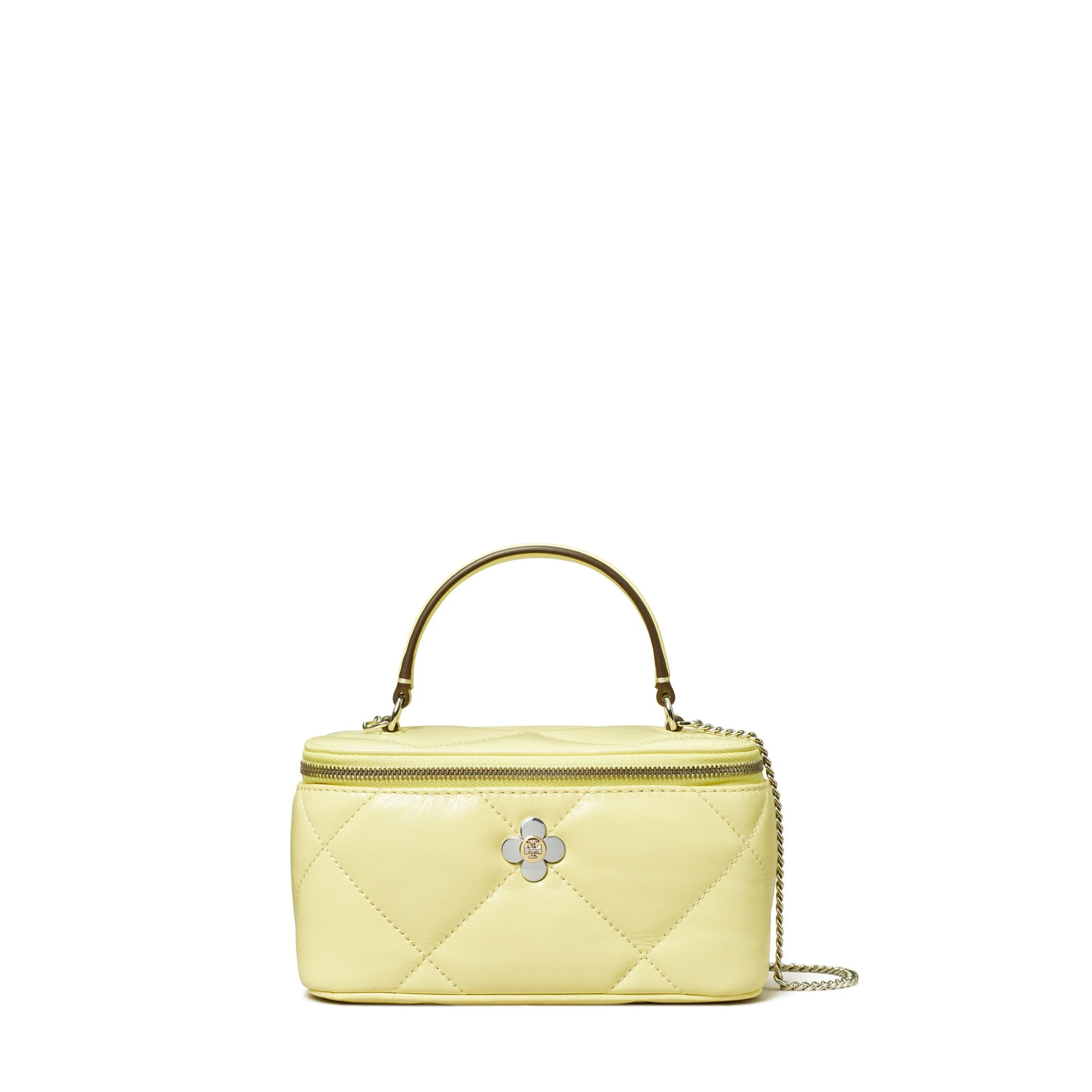 Women Kira Diamond Quilt Clover Vanity Case - Frozen Zest