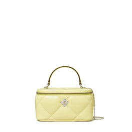 Women Kira Diamond Quilt Clover Vanity Case - Frozen Zest